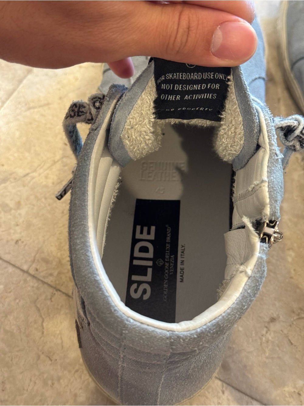 Golden Goose Light Blue Suede Slide Sneakers Size 12 - Picture 8 of 10